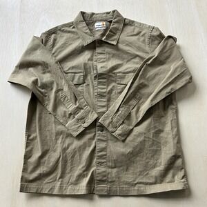 Timberland Men's Casual Button-Down Shirt Jacket in Olive Green